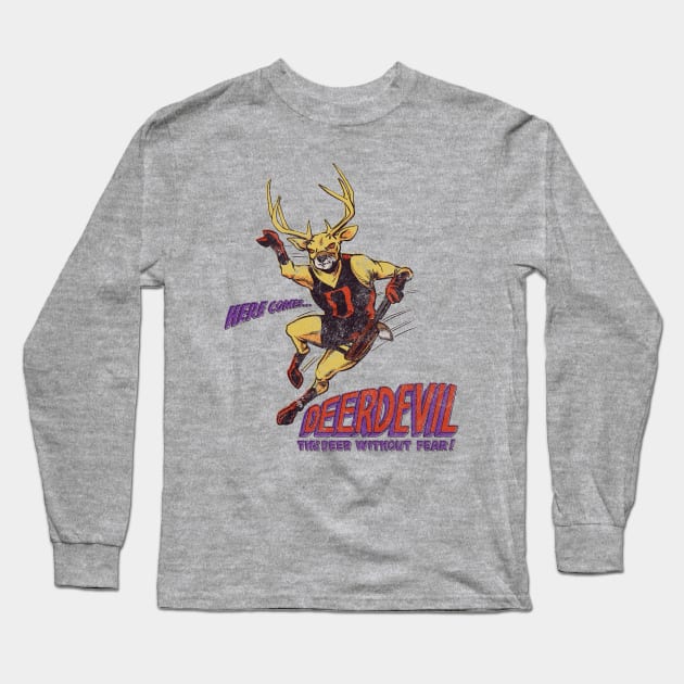 Deerdevil - retro Long Sleeve T-Shirt by ThirteenthFloor